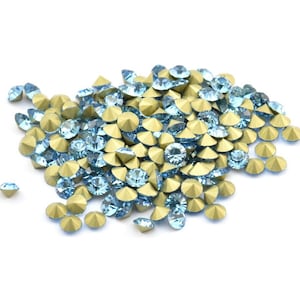 Aquamarine Swarovski Diamond, 12 Aquamarine Swarovski Diamonds For 5mm Pad SS20
