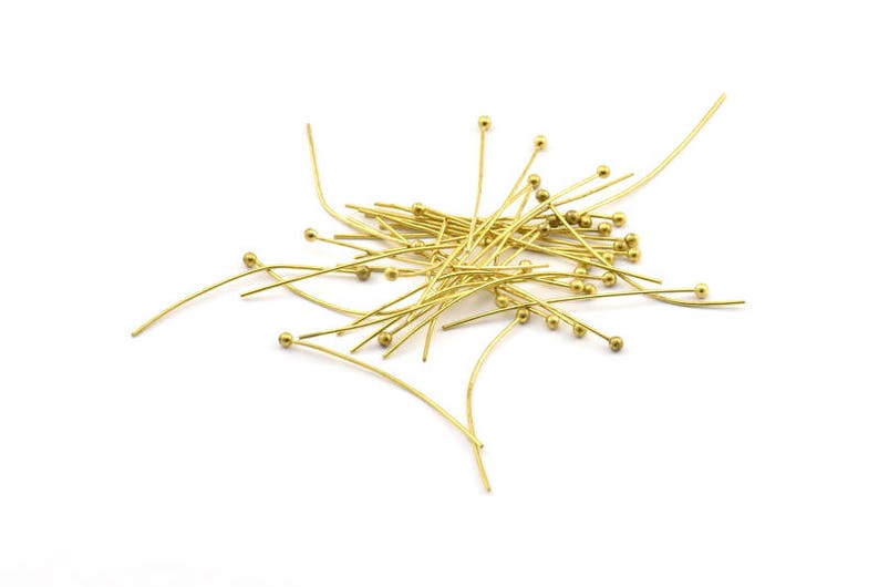 Raw Brass Pin 200 Raw Bras Ball Pins Findings 35x0.7x1.8mm Etsy