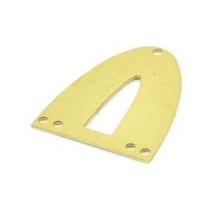 Half Ellipse Charm, 6 Raw Brass Half Ellipse Shape Charms With 5 Holes, Pendants, Earrings, Findings (28x24x0.70mm) B0235