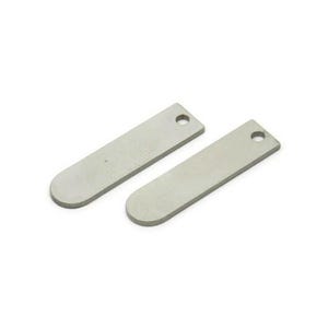 Steel Geometric Charm, Stainless Steel D Shape Blanks With 1 Hole (19x5x0.80mm) A5820