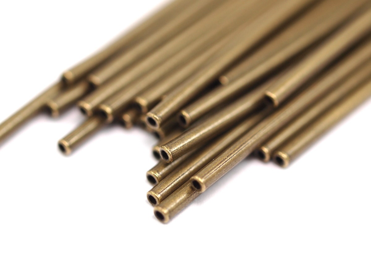 Antique Bronze Copper Tube 10 Antique Bronze Tone Copper Long Etsy