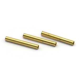 Brass Plain Tubes - 100 Raw Brass Tube Beads (1.5x12mm) D0284