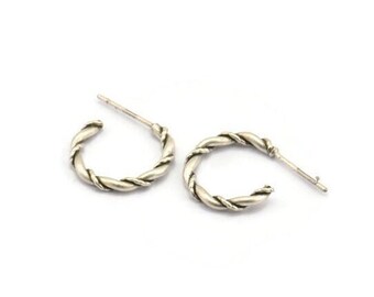 Alambres para pendientes de plata, 2 pernos para pendientes de latón bañados en plata antigua (16 x 2 mm) N1253 H1137
