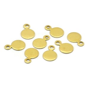 Brass Cabochon Tag, 500 Raw Brass Cabochon Tags, Stamping Tags (6mm) Brs 88 A0217