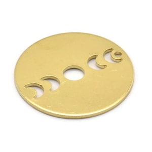 Moon Phases Charm, 8 Raw Brass Crescent Moon Charms, Pendants (22x0.80mm) M02702