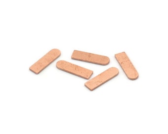 Kupferrohlinge, 50 rohe Kupfer Rechteck-Rohling, Geometrische Stanz-Rohling (14x4x0.80 mm) M02754