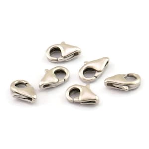 Silver Parrot Claps, 10 Antique Silver Plated Brass Lobster Claw Clasps (8.5x5mm) E091