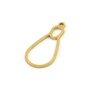 Brass Geometric Charm, Raw Brass Drop Charms, Brass Earring Charms, Brass Charms for Jewelry Making (22x11x0.80mm) SMP1334