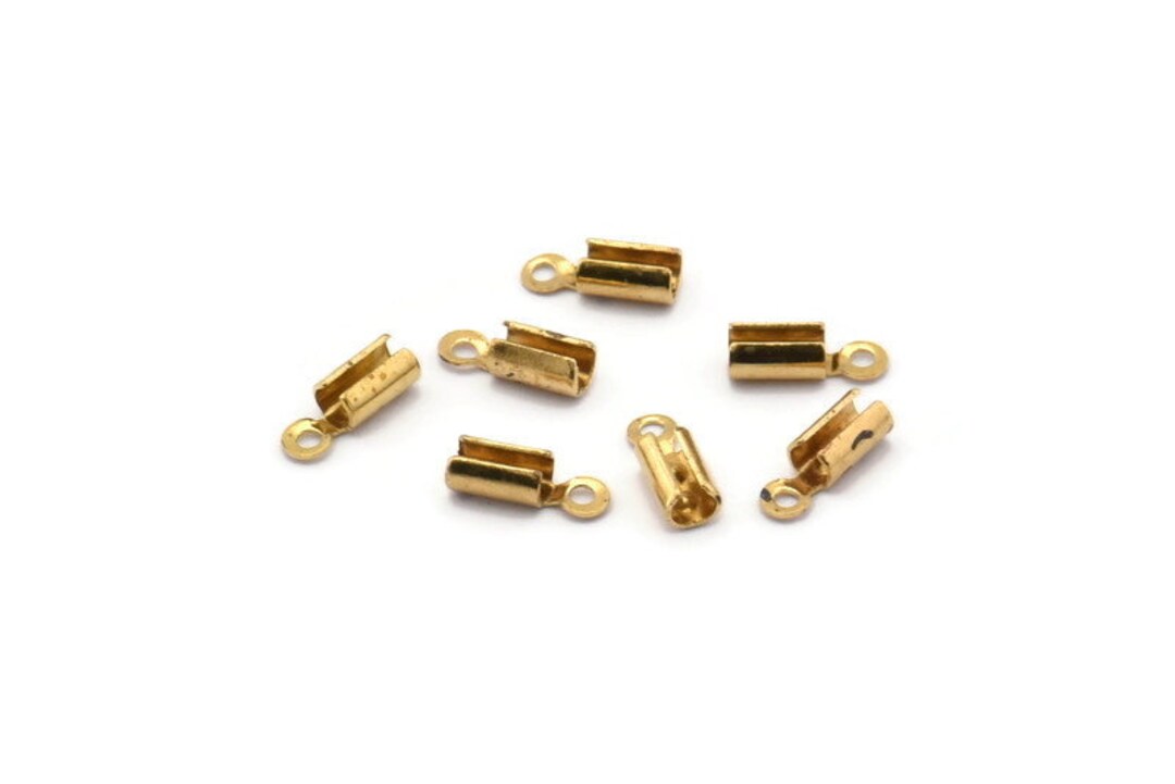 Brass Cord End Clasp 250 Raw Brass Cord End Clasp With 1 Etsy