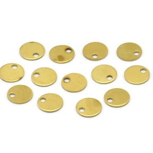 Raw Brass Disc Charm, 500 Raw Brass Circle Charm, Disc, Pendant With 1 Hole (6mm) A0287