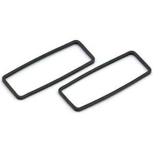 30 mm svart rektangel, 12 svarta rektangulära kontakter i oxiderad mässing (11,4 x 30,2 x 1 mm) D0220 S211