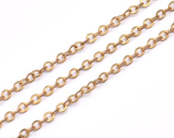 Tiny Chain, Brass Chain, Solder Chain, 10 M - (1.5x 2 Mm) Raw Brass Soldered Chain -( Z001 - R )