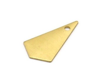 Brass Triangle, 20 Raw Brass Triangle Charms with 1 holes (22x12x0.60mm) U016