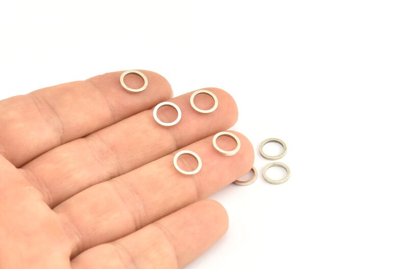 8mm 100 Antique Silver Plated Brass Circle Ring Findings b0117 H546 Silver Circle Ring