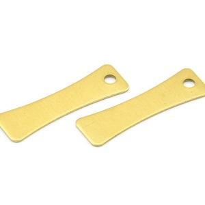 30 Raw Brass Stamping Blank Charms (23x7x0.60mm) A0787