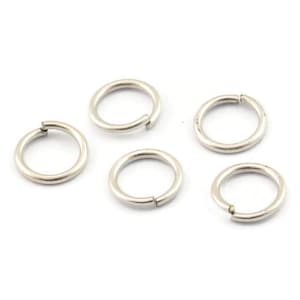 10mm Jump Ring - 24 Antique Silver Plated Brass Jump Rings (10x1.2mm) A0371