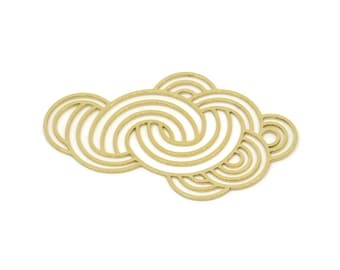 Brass Cloud Charm, Raw Brass Cloud Shaped Charms, Earring Charms, Findings (44x24.5x0.60mm) SMP2660