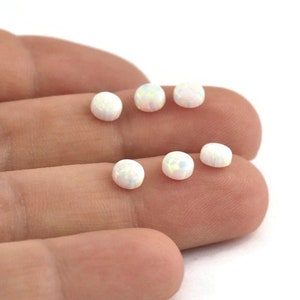 Opal Round Cabochon, Traditional Opal Cabochon, White Opal Beads, Synthetic Opal, Opal Cab, Opal Cabochon, 3mm - 4mm - 5mm F052