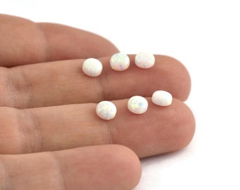 Opal Round Cabochon, Traditional Opal Cabochon, White Opal Beads, Synthetic Opal, Opal Cab, Opal Cabochon, 3mm - 4mm - 5mm F052