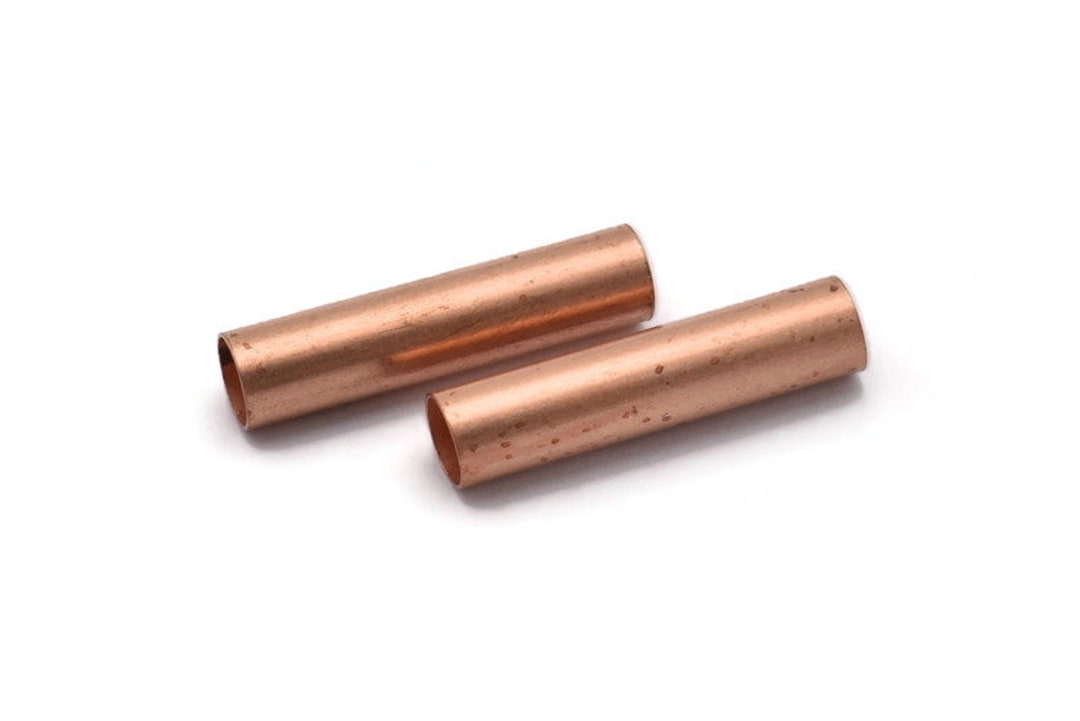Copper Tube Bead 12 Raw Copper Tube Beads 7x30mm D0534 Etsy