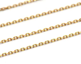 Brass Chain, 20 M (1.5x2.5mm) Red Brass Soldered Chain -BS 1068