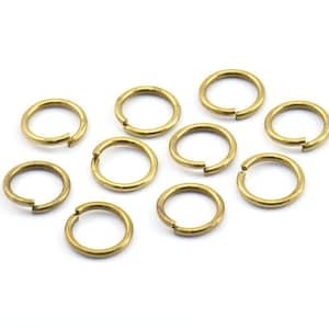 10mm Jump Ring - 100 Raw Brass Jump Rings (10x1.2mm) A0371