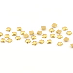 Brass Cube Bead, 250 Raw Brass Square Cube Beads (3x1.5mm) D1409