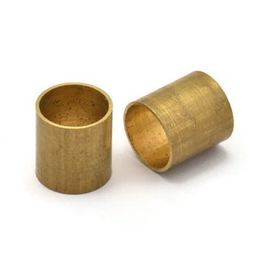 Brass Industrial Tube, 12 Raw Brass Industrial Tube Findings, (12x11mm) R022