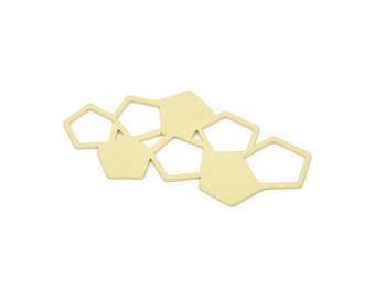 Brass Honeycomb Charm, Raw Brass Hexagon Charms, Connector Findings (21x40x0.60mm) SMP2114