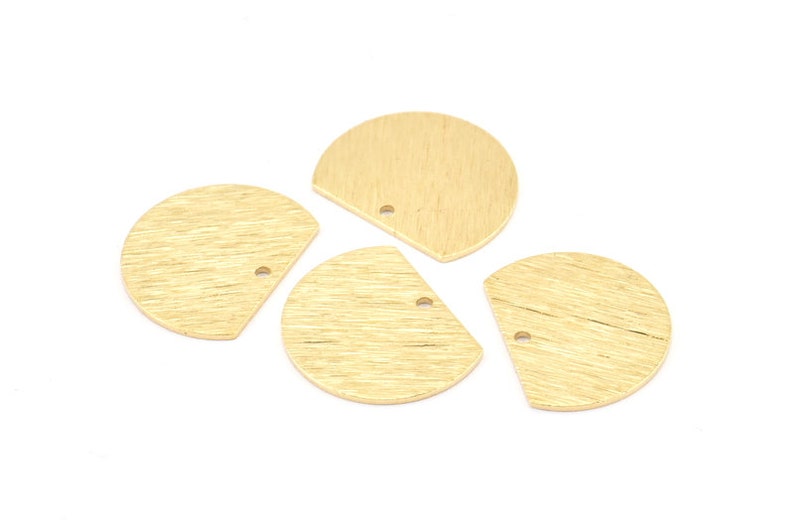 Pendants 12 Raw Brass Textured Half Moon Blanks With 1 Hole 19x15x0.80mm Earrings Semi Circle Charm D769