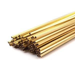 Brass Himmeli Tubes, 24 Raw Brass Himmeli DIY Square Tubes , for Air Plants , Geometric Shapes Customize Size
