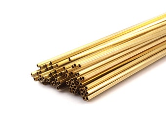 Brass Himmeli Tubes, 24 Raw Brass Himmeli DIY Square Tubes , for Air Plants , Geometric Shapes Customize Size