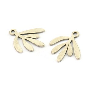 Silver Leaf Charm, 24 Antique Silver Plated Brass Leaf Charms With 1 Loop, Findings (14x13x0.60mm) A3891
