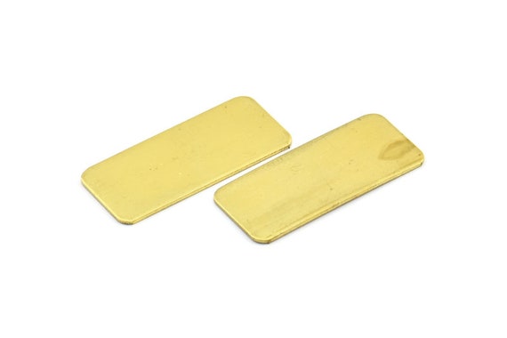 0.8 x 10 x 25 mm 2 Hole Raw Brass Rectangle Blanks Findings