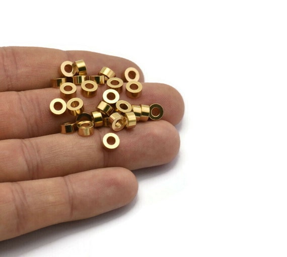100pcs Cute Raw Brass Geometry Rondelle Beads Spacers for