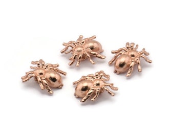 Rose Gold Spider Pendant, 3 Rose Gold Plated Spider Bracelet Finding, Pendants, Necklace Findings (14x13mm) N0353 Q0064