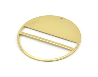 Brass Round Charm, 2 Raw Brass Round Charms With 1 Hole, Stamping Blanks (43x0.90mm) M656