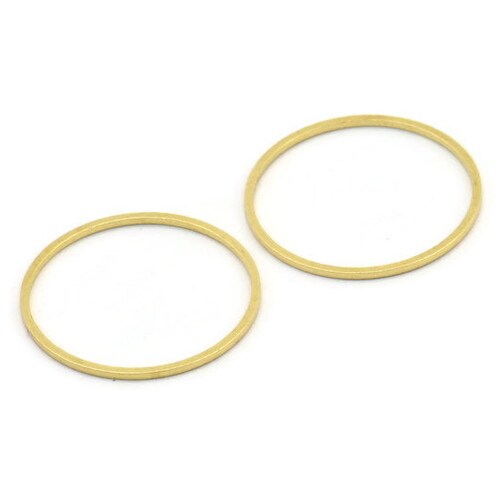26mm Circle Connectors, 24 Raw Brass Circle Connectors (26x1mm) A3910