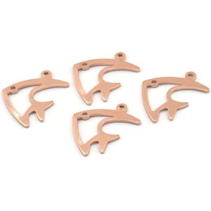 Copper Fish Charm, 24 Raw Copper Fish Charms With 1 Loop (19x14x0.80mm) M01137