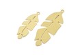 Brass Feather Charm, Raw Brass Bird Feather Charms With 1 Loop, Pendants, Findings (30/40x0.60mm) SMP2455