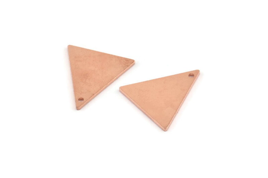 Copper Triangle Rings Copper Triangle Charm, 4 Raw Copper Triangle Charms With 1 Hole ...