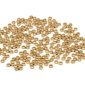 Brass Thin Spacers, 500 Raw Brass Spacer Rondelle Beads for Leathers, Bracelets, Rope Chains (2.5mm) D0102