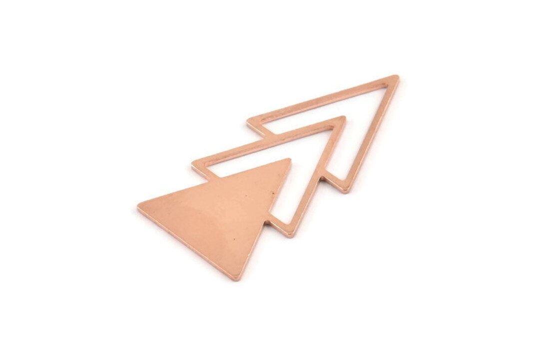 Copper Triangle Rings Copper Triangle Blank, 4 Raw Copper Triangle Blanks (47x21x1mm) M1079 ...