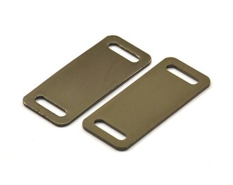 Gunmetal Bracelet Blank, 2 Gunmetal Plated Bracelet Blanks With 2 Holes (35x15x0.80mm) A0178