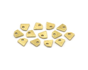 Brass Diamond Charm, 100 Textured Raw Brass Tiny Diamond Shaped Charms With 1 Hole (6x6x0.80mm) M02564