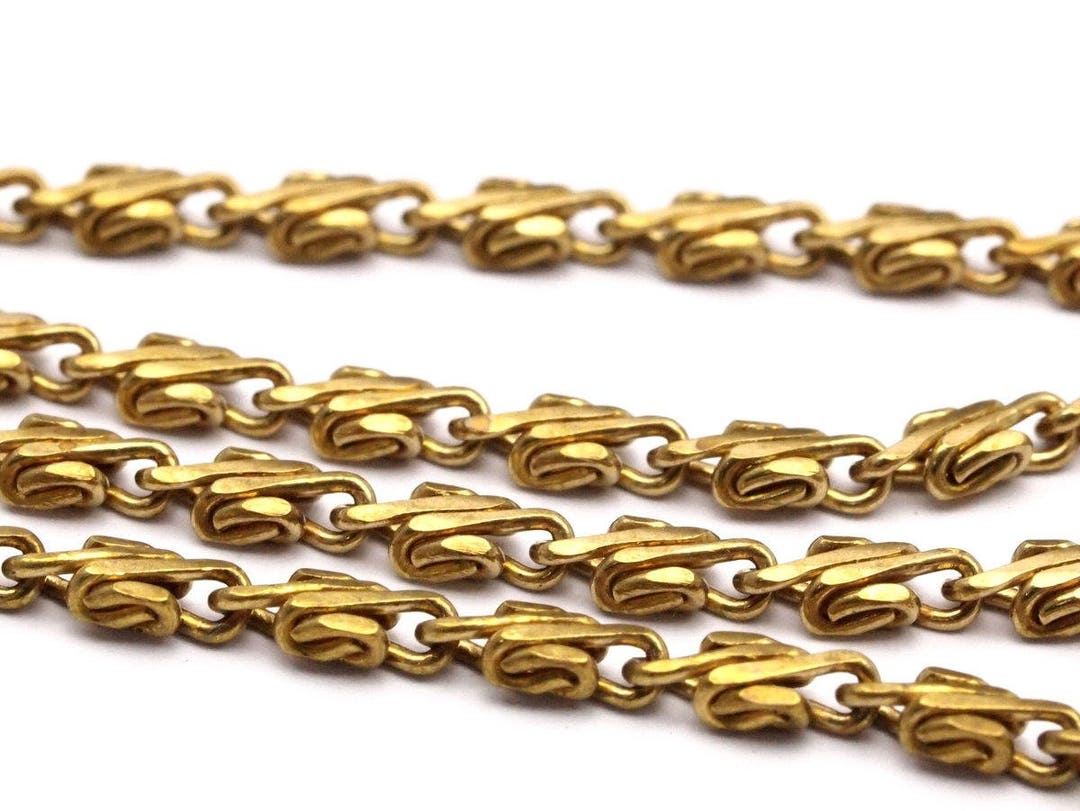 Facted Rope Chain Link Chain, Rope Chain, 5 M Faceted Raw Brass Chain (1.7x2.7mm) Bs 1368 ...