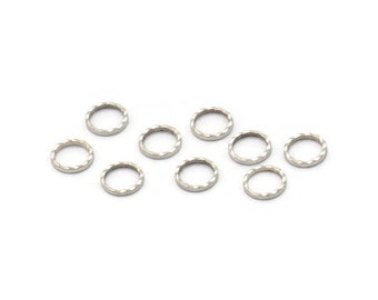 6mm Silver Circle, 100 Antique Silver Plated Brass Circles (6x0.85mm) N0543