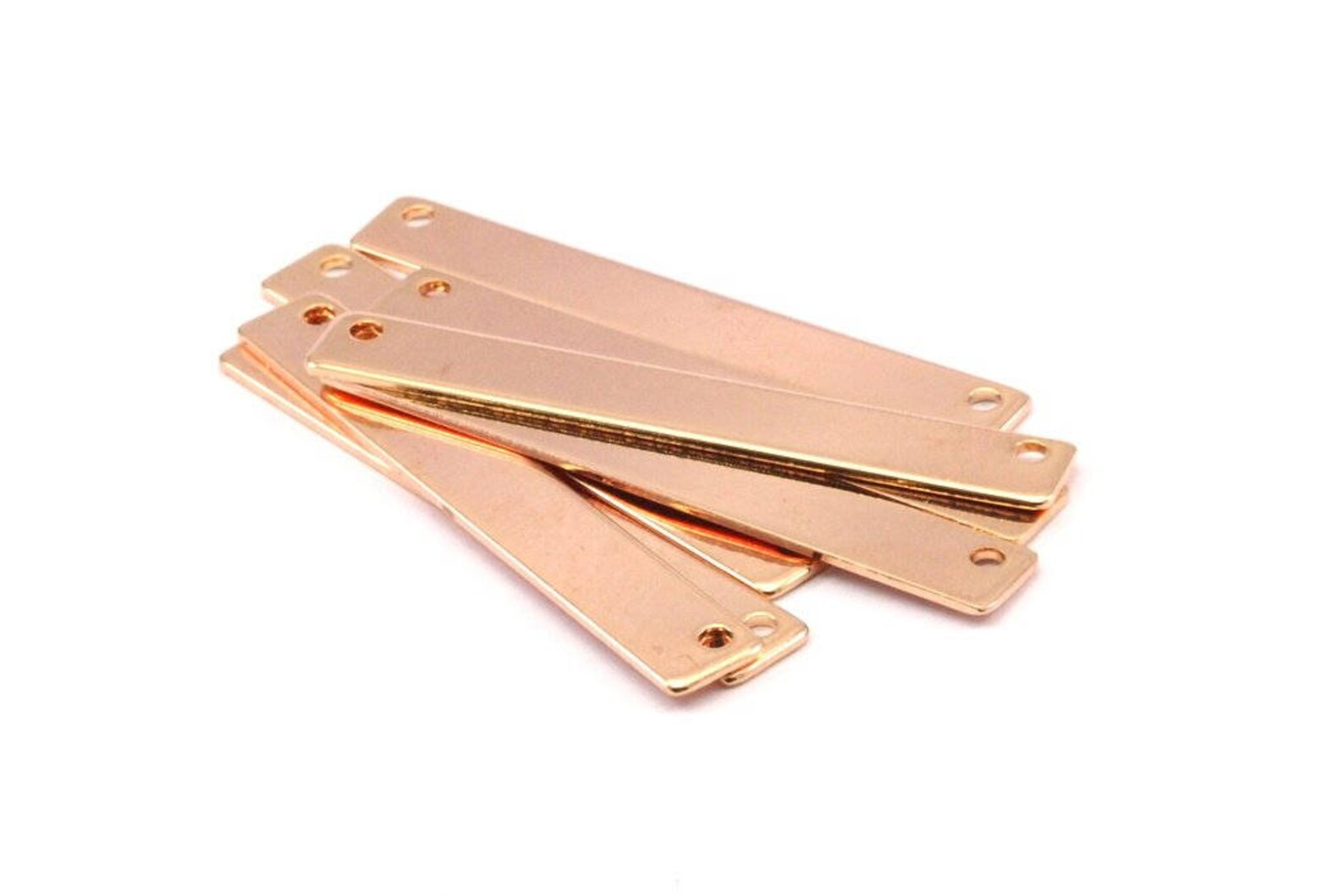 Rose Gold Customized Bar 3 Brass Rose Gold Plated Stamping Etsy
