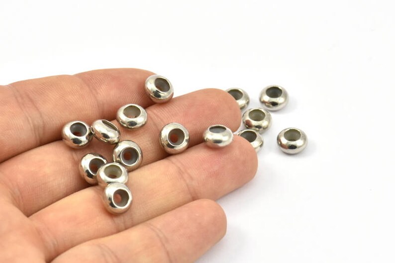 Silver Bead Keeper 24 Silver Tone Brass Bead Keeper Silicone Etsy