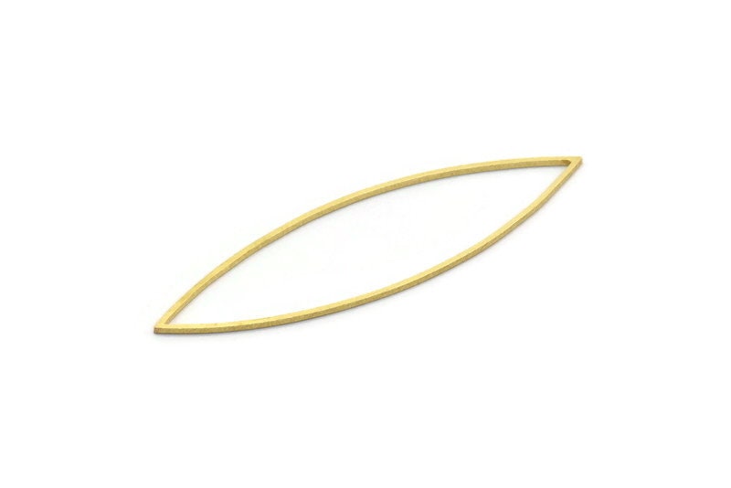 Brass Marquise Ring, 24 Raw Brass Marquise Charms, Connector, Findings (54x15x0.80mm) A6506